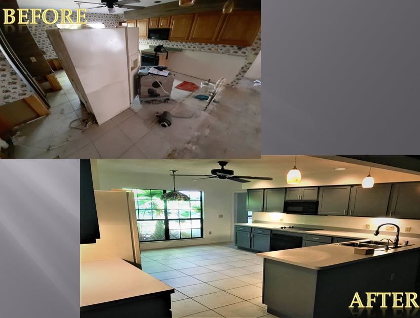 Kitchen Before and After Mold Restoration