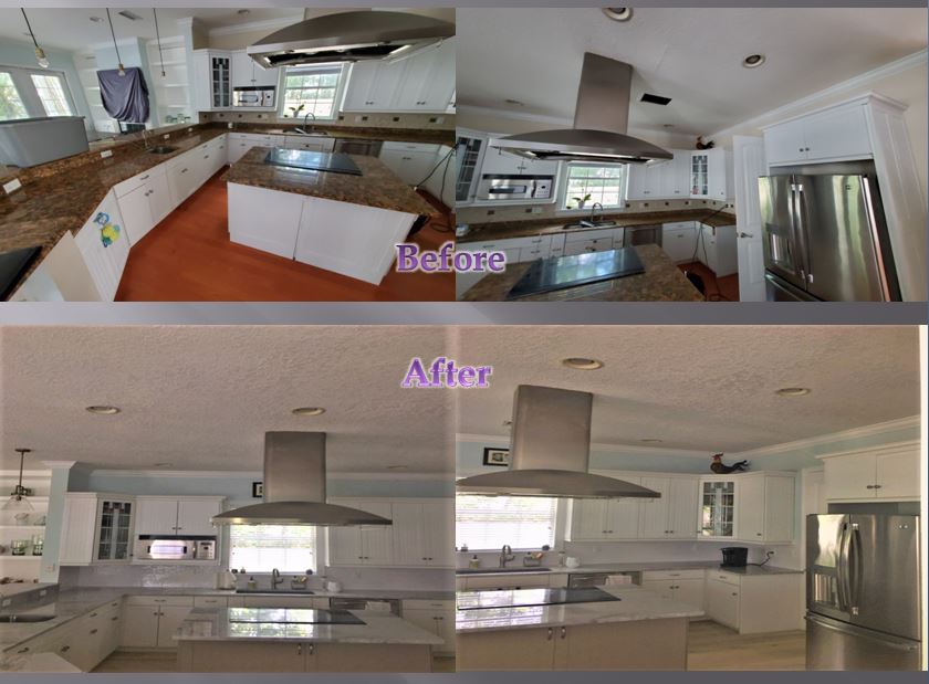 Kitchen Before and after water Damage restoration